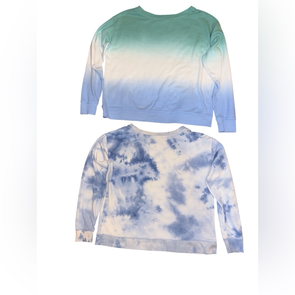 Splendid Blue and White Tie-Dye ombre long sleeve tops small - Picture 2 of 4